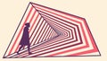 Geometric Triangle Tunnel Vector, vector design Generative AI Royalty Free Stock Photo