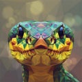 Geometric triangles pattern art - A Snake Face Royalty Free Stock Photo