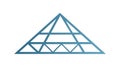 Geometric Triangular Pyramid Outline Design, vector design Generative AI Royalty Free Stock Photo