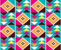 Geometric tribal Kente seamless vector pattern, African nwentoma mud cloth style inspired vector design Royalty Free Stock Photo