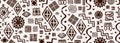 Geometric tribal seamless pattern, vector illustration of hand drawn ethnic drawing. African maya ornamnets. Good for fashion
