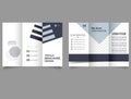 Geometric trifold brochure. Corporate business trifold brochure template. Royalty Free Stock Photo