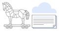 Geometric Trojan Horse with Cloud Data Storage and Document Representation Royalty Free Stock Photo