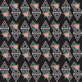 Geometric tropical flowers art deco seamless pattern wallpaper background Royalty Free Stock Photo