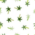 Geometric tropical palm tree seamless pattern. Cute green palm wallpaper