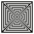 Geometric tunnel pattern. Abstract cross lines. Op art Vector design. Optical illusion graphic. Royalty Free Stock Photo