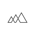 Mountain infinity lines simple logo Royalty Free Stock Photo