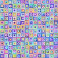 Geometric Universal Abstract Colorful Gradient Seamless Pattern of Pastel Square and Circles