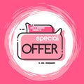 Geometric vector bubble isolated special offer tag Royalty Free Stock Photo