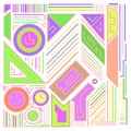 Geometric vector design with bright coloring