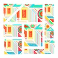 Geometric vector design with bright coloring