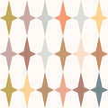 Geometric vector pattern, brown abstract background with stars Royalty Free Stock Photo