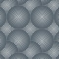 Geometric vector pattern, repeating linear circles overlap each,el