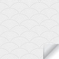 Geometric vector pattern repeating linear half circle fan in monochrome Japanese styles background.