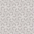 Geometric vector pattern, repeating linear hexagon with thick and thin line in each object. Royalty Free Stock Photo