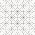 Geometric vector pattern repeating linear square triangle and diamond shape in monochrome stylish.