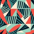 Geometric Vector Wallpapers: Abstracts In Dark Teal And Light Red Royalty Free Stock Photo