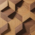 Geometric wall pattern featuring interlocking cubes formed from Royalty Free Stock Photo