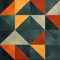 Geometric Wallpaper With Orange And Green Tiled - Dark Orange And Dark Gray Style