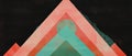 Geometric watercolor patterns create angular triangular textures over black background Royalty Free Stock Photo