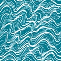 Geometric wave pattern thin lines silhouette on turquoise background