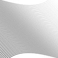 Geometric waving, wavy parallel lines. Ripple, twisted lines pattern. Squeeze, sway, squish distort, deform effect on stripes,