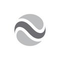 Geometric wavy curves circle motion logo vector