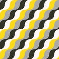 Geometric wavy pattern in yellow, gray, white and black Royalty Free Stock Photo