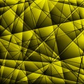 Geometric web of yellow lines with dark triangular highlights