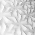 Geometric white abstract polygons, as tile wall. 3D illustration, rendering