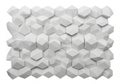 Geometric white 3D polygonal wall with hexagonal and pentagonal shapes Royalty Free Stock Photo
