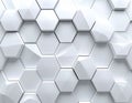 Geometric White Hexagonal Pattern with Abstract Polygonal Surface Background Royalty Free Stock Photo