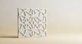 Geometric white panel features an intricate pattern of interlocking triangl Royalty Free Stock Photo