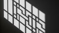 Geometric Window Shadow Pattern on Light Wall Background Sunlight Overlay Aesthetic Royalty Free Stock Photo