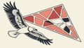Geometric Wings: Eagle in Flight with Abstract Patterns, vector design Generative AI Royalty Free Stock Photo