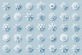 Geometric winter snowflakes abstract geometry cristmas new year icons design elements template vector illustration Royalty Free Stock Photo
