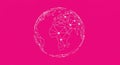 Geometric wireframe globe on pink background: digital connectivity theme Royalty Free Stock Photo