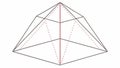 A geometric wireframe of a pyramid, a 3D shape vector art, vector design Generative AI Royalty Free Stock Photo