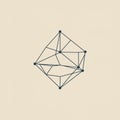 Geometric wireframe structure with a network of lines and nodes forms a polygonal Royalty Free Stock Photo