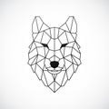 Geometric Wolf Head. Abstract polygonal style. Royalty Free Stock Photo