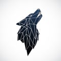 Geometric wolf head in blue Royalty Free Stock Photo