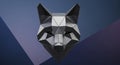 Geometric wolf head composed of interlocking Royalty Free Stock Photo