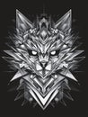 Geometric Wolf Head - Abstract Digital Art Royalty Free Stock Photo