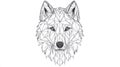 Geometric Wolf Head Line Art, Polygonal Animal Design, Abstract Wild Animal Portrait Royalty Free Stock Photo