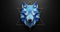 Geometric wolf head design featuring a Royalty Free Stock Photo