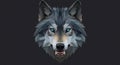 Geometric wolf illustration, featuring a polygonal design with sharp angles and Royalty Free Stock Photo
