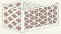 Geometric Wooden Lattice Panel Vector Design Element, vector design Generative AI Royalty Free Stock Photo