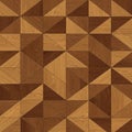 Geometric wooden pattern featuring triangular and square shapes. Various shades of Royalty Free Stock Photo