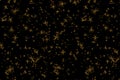 Geometric yellow stars on the dark space sky Royalty Free Stock Photo