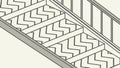 Geometric Zigzag Patterned Stairs Modern Architectural Vector, vector design Generative AI Royalty Free Stock Photo